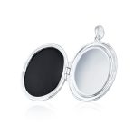 Vintage Style Cat Cameo Locket Necklace with Black Onyx Sterling Silver - Image 2