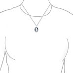 Vintage Style Cat Cameo Locket Necklace with Black Onyx Sterling Silver - Image 3