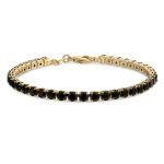 Classic 12CTW Prong Basket Set Solitaire Round Cubic Zirconia Cabochon CZ Tennis Bracelet Gold Plated 7.5 Inch