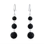 Multi Color Crystal Pave Disco Balls Dangle Earrings in Sterling Silver - Image 4