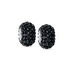 Set of 2 Solid Crystal Spacer Charm Bead Sterling Silver Core