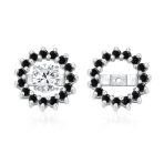 Removable CZ Cubic Zirconia Halo Earring Jackets for Studs .925 Sterling Silver - Image 2