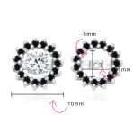 Removable CZ Cubic Zirconia Halo Earring Jackets for Studs .925 Sterling Silver - Image 26