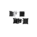 Set of 2 Invisible Cut Square Black CZ Checkboard Stud Earrings Black Plated 5MM - Image 2