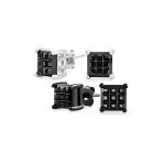 Set of 2 Invisible Cut Square Black CZ Checkboard Stud Earrings Black Plated 5MM - Image 3
