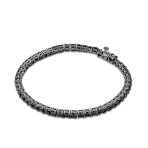 Bridal 10 CT CZ Round Solitaire Tennis Bracelet Black Silver - Image 2