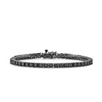 Bridal 10 CT CZ Round Solitaire Tennis Bracelet Black Silver