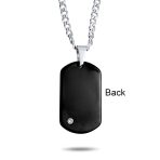 Medium Black Dog Tag Pendant Necklace for Men Stainless Steel 24" Chain - Image 4