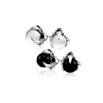 Dragon Claw Multi Color Ball Stud Earrings Set in Stainless Steel - Image 2