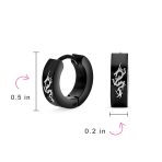 Laser Etched Dragon Mini Hoop Huggie Earrings Stainless Steel - Image 7