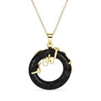 Asian Style Open Round Circle Disc Dragon Pendant Necklace - Image 4