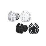 Set of 2 Black Widow Spider Ear Plug Illusion Stud Earrings Surgical Steel 16G