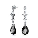 Briolette Teardrop CZ Dangle Chandelier Earrings Sterling Silver Gemstone