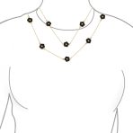 Fashion Enamel Flower Strand Necklace 14K Gold Plated 36 Inch Crystal Accents - Image 24