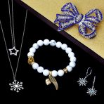 Spiritual Feather Charm Stretch Bracelet with Heart & Angel Wing Beads - Image 6
