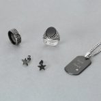 Laser Etched Titanium Wedding Band Ring with Catholic Cross Design Comfort Fit - Image 4