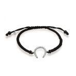 Good Luck Equestrian Strand Bracelet with Horseshoe and Cubic Zirconia - Image 2