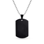 X-Large Military Dog Tag Pendant Necklace Stainless Steel 24 Inch Ball Chain - Image 2