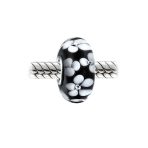 Set of 2 Murano Glass Charm Bead Sterling Silver Core Floral Design for Bracelet - Image 7