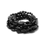 Geometric Faceted Onyx Beads Long Layering Strand Necklace 53 Inch - Image 3