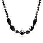 Geometric Faceted Onyx Beads Long Layering Strand Necklace 53 Inch - Image 2