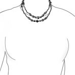 Geometric Faceted Onyx Beads Long Layering Strand Necklace 53 Inch - Image 4