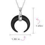 Western Jewelry Boho Crescent Moon Pendant Necklace with Turquoise and Onyx - Image 11