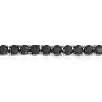 Bridal 10 CT CZ Round Solitaire Tennis Bracelet Black Silver - Image 3