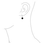 Simple Gemstone 8MM Drop Ball Earrings Secure Hinge Lever Back Sterling Silver - Image 35