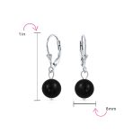 Simple Gemstone 8MM Drop Ball Earrings Secure Hinge Lever Back Sterling Silver - Image 51