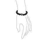 Unisex Jungle Animal Stretch Bracelet Tiger Eye & Lava Rock Beads Gold or Onyx - Image 3