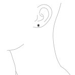 Classic Black Onyx Semi Precious Gemstone Milgrain Bezel Halo Oval Stud Earrings .925 Sterling Silver - Image 6