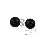 10MM Natural Gemstone Drop Ball Earrings Sterling Silver - Image 33