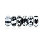 Mixed Set Sterling Silver Core Murano Glass Charm Bead for European Bracelet
