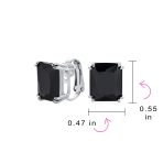 Traditional Large 7CT Emerald Cut CZ Clip-On Earrings Silver Plated Non-Pierced - Image 25
