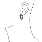 Large Cubic Zirconia Pave CZ Big Oval Black Hoop Earrings Inside Out Design - Image 6
