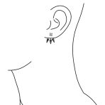 Goth Spike Arrow Earring Jacket with CZ Black 14k Gold Plated Sterling Silver - Image 6