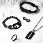 Simple Polished Black Rose Gold Plated Huggie Hoop Earring - Image 22