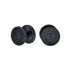 Dumbbell Black Ear Plug Earrings for Men 316L Steel 16G 12MM - Image 2