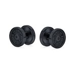 Dumbbell Black Ear Plug Earrings for Men 316L Steel 16G 12MM