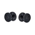 Dumbbell Black Ear Plug Earrings for Men 316L Steel 16G 12MM