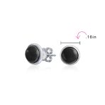 Turquoise Bezel Set Round Dome Button Stud Earrings Gold Plated Sterling Silver - Image 23