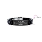 To My Son Inspirational ID Bracelet Stainless Steel Black Silicone Wristband - Image 4
