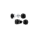 Set of 2 Round Blue Clear CZ Stud Earrings Sterling Silver 5MM Screw Back - Image 10