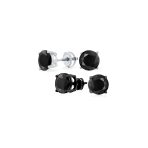 Set of 2 Round Blue Clear CZ Stud Earrings Sterling Silver 5MM Screw Back - Image 11