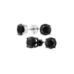 Set of 2 Round Blue Clear CZ Stud Earrings Sterling Silver 5MM Screw Back - Image 13