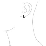 Channel Set CZ Hoop Earrings Black White Huggie Kpop Silver - Image 3