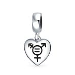 Heart Pride Gay Rights Dangle Charm Bead .925 Sterling Silver Fits European Bracelet