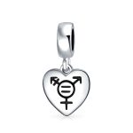 Heart Pride Gay Rights Dangle Charm Bead .925 Sterling Silver Fits European Bracelet