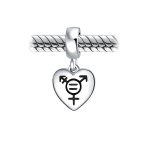 Heart Pride Gay Rights Dangle Charm Bead .925 Sterling Silver Fits European Bracelet - Image 2